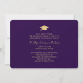 5フォトグラードコラージュモダンスクリプト紫と金ゴールド 案内状 (裏面)