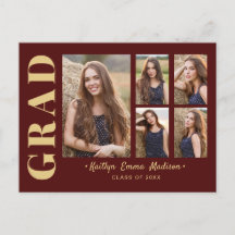 5フォトグラードコラージュモダンスクリプト赤と金ゴールド