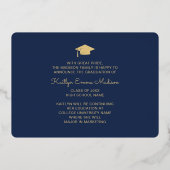 5フォトグラードコラージュ海軍ブルー&ゴールドフォイルカード 箔招待状 (裏面)