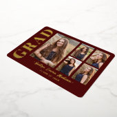 5フォトグラードコラージレッド&ゴールドフォイルカード 箔招待状 (回転した状態)