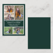 5フォトコラージグリーン&ホワイト卒業式 ノートカード (正面/裏面)