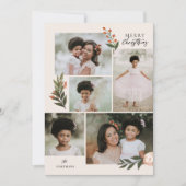 5フォトコラージテラコッタボホクリスマス シーズンカード (正面)