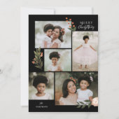 5フォトコラージテラコッタボホクリスマス シーズンカード (正面)