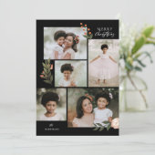 5フォトコラージテラコッタボホクリスマス シーズンカード (スタンド正面)