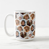 5フォトコラージハニカム六角パターン – 白 コーヒーマグカップ (左)