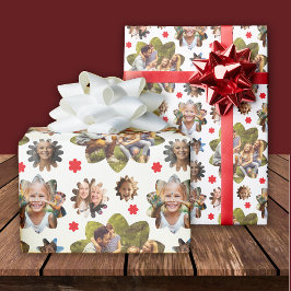 5フォトコラージフラワー誕生日 ラッピングペーパー