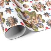 5フォトコラージフラワー誕生日 ラッピングペーパー (ロールコーナー)