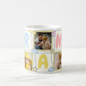 5フォトコラージュかわいいベビーピンクブルーグラニー コーヒーマグカップ (中央)