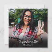 5フォトコラージュのストリングライト卒業パーティー 招待状 (裏面)