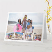 5フォトコラージュのテンプレート パーソナライズされた カード (黄色い花)