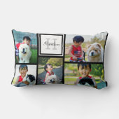 5フォトコラージュカスタムモノグラム枕 ランバークッション (裏面)