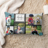 5フォトコラージュカスタムモノグラム枕 ランバークッション (ブランケット)