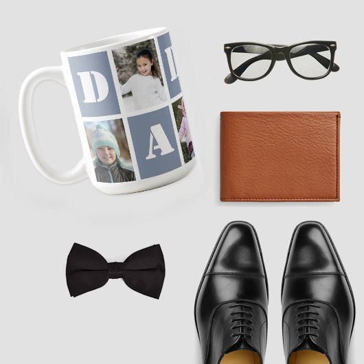 5フォトコラージュハートダスティブルーファーザーの日 コーヒーマグカップ