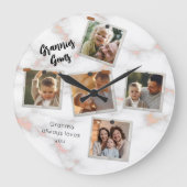 5フォトコラージュモダンファエレガントミリーラブ ラージ壁時計 (正面)