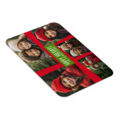 5フォトコラージュレトロハッピーホリデイズレッドグリーン マグネット (右側)