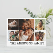 5フォトコラージュ家族のホリデーカード |招待状 招待状 (スタンド正面)