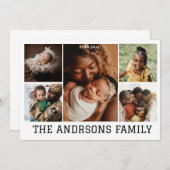 5フォトコラージュ家族のホリデーカード |招待状 招待状 (正面/裏面)