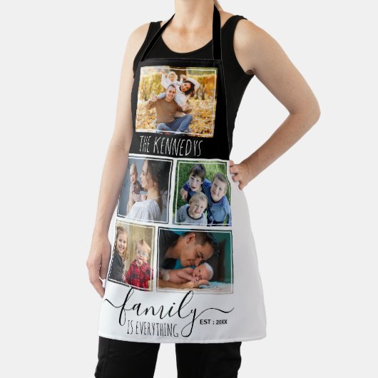 5フォトコラージュ家族引用文名祖母のプレゼント エプロン (インサイチュ)