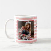 5フォトコラージュ母の日ピンクのストライプコフ コーヒーマグカップ (左)