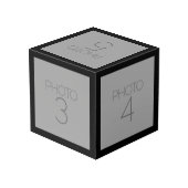 5フォトコラージュ無地のと黒縁ど フォトキューブ (裏面アングル)