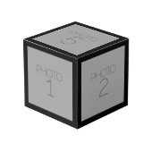 5フォトコラージュ無地のと黒縁ど フォトキューブ (正面アングル)
