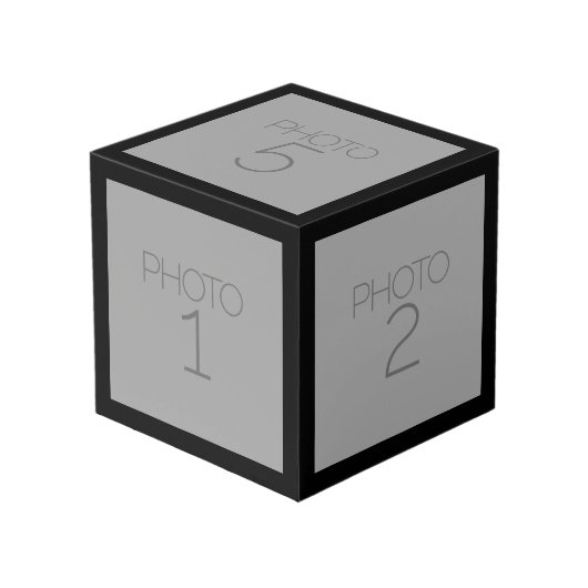 5フォトコラージュ無地のと黒縁ど フォトキューブ (正面アングル)