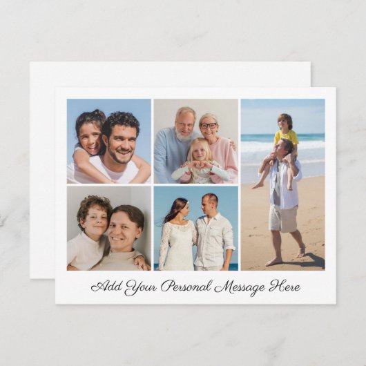 5フォトコラージュ自分のグリーティングカードを追加 (正面/裏面)