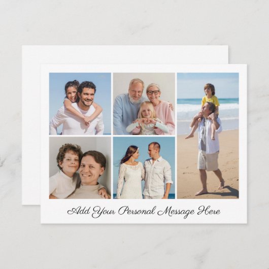 5フォトコラージュ自分のグリーティングカードを追加 (正面/裏面)