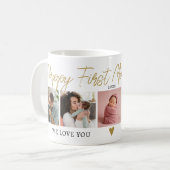 5フォトコラージュ金ゴールドファースト・マザーズデイ・ニュー・マム コーヒーマグカップ (正面左)