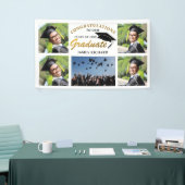 5フォトコラージーブラックと金ゴールド卒業2025 横断幕 (トレードショー)