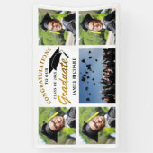 5フォトコラージーブラックと金ゴールド卒業2025 横断幕 (縦)