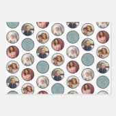 5フォトサークル縁どコラージュ-白黒 ラッピングペーパーシート (正面2)