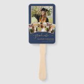 5フォトシンプル金ゴールド大学院ネイビーブルー ハンドファン (正面)