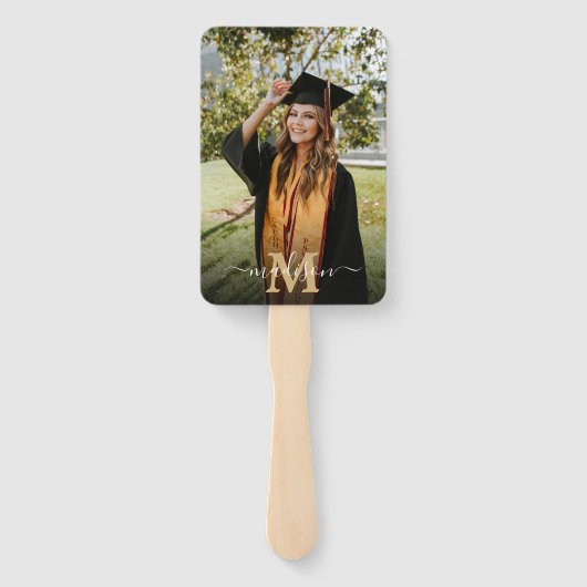 5フォトシンプル金ゴールド大学院ネイビーブルー ハンドファン (裏面)