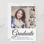 5フォトスクリプト編集可能バックグラウンド卒業 案内状 (正面)