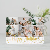 5フォトスパークルメリークリスマス金ゴールド 箔シーズンカード (立ち正面)