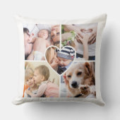 5フォトパーソナライズされたコラージュハート写真 クッション (正面)