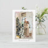 5フォトピンクボウグリーンガーランドクリスマスフォト シーズンカード (スタンド正面)