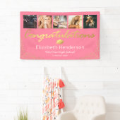 5フォトピンク金ゴールド卒業パーティー 横断幕 (インサイチュ)