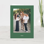 5フォトフェスティバルセージ緑のクリスマスリボン シーズンカード (裏面)