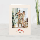 5フォトフェスティバルボホレッドクリスマスリボン シーズンカード (裏面)