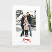 5フォトフェスティバルボホレッドクリスマスリボン シーズンカード (裏面)