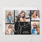 5フォトブラック卒業発表 招待状 (正面)