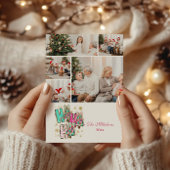 5フォトホお洒落ーホークリスマスファミリー シーズンカード