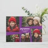 5フォトホリデーコラージュレトロジョイ&ピースパープル シーズンカード (スタンド正面)