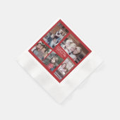 5フォトホリデーコラージュレトロメリークリスマス 縁ありカクテルナプキン (角)