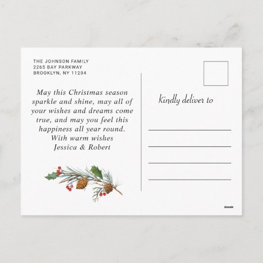 5フォトポイエレガントンセチア信じス シーズンポストカード (裏面)