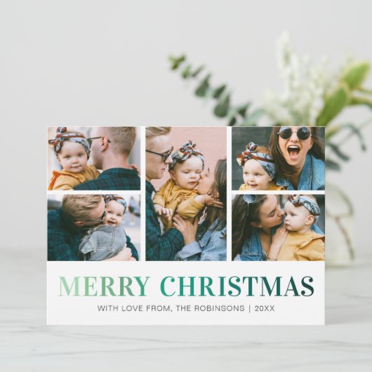 5フォトモダンコラージクリスマス シーズンカード (スタンド正面)