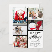5フォトモダンコラージクリスマス シーズンポストカード (正面/裏面)