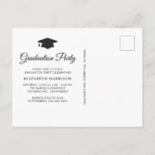 5フォトモダンコラージブルー卒業パーティー インビテーションポストカード (裏面)